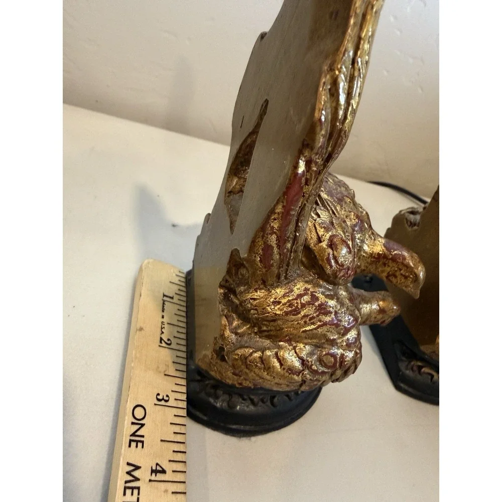 Vintage Pheasant Bookends Heavy Cast Composite 7.25